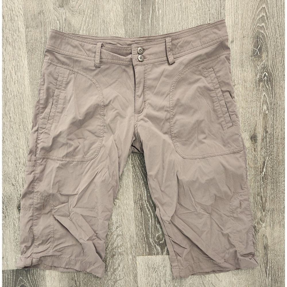 Patagonia Womens Hiking Shorts Brown Taupe Size 8 Nylon Spandex Cargo